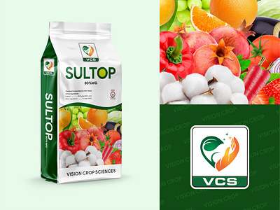 VCS - Sultop 80%WG agriculture design graphic design logo packaging design pesticides packaging design pouch design product design sulphur typography vector