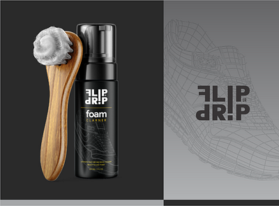 Packaging - Flip Drip Foam Cleaner alis design branding design flipdip foam cleaner foam packaging design label design minimal design minimalist label desigtn packaging design spray packaging design