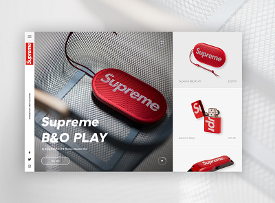 Supreme Store ecommerce modern sidebar speaker street streetwear supreme ui ui design uiux webdesign