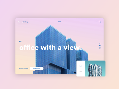 Office with a view architecture colour gradient modern office ui uiux ux view webdesign