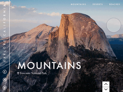 Explore California Design Concept animation concept design interaction landing page slider travel