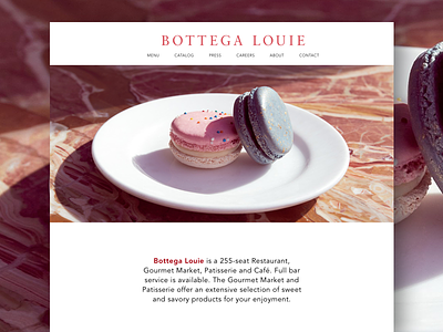 Bottega Louie Homepage Redesign Concept bottega louie cafe design homepage design landing page redesign concept restaurant design restaurant homepage design user interface design uxui design web design