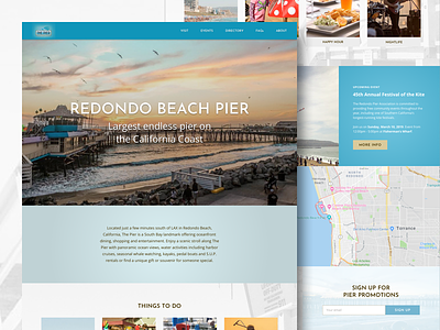 Redondo Beach Pier Homepage Design Concept design concept homepage design landing page design redondo beach redondo beach pier ui design user interface design ux ui design web design