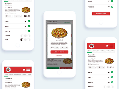 Pizza Online Ordering App app design app redesign application ui design concept online ordering pizza order product design redesign ui design user experience design user interface ux designer ux ui design