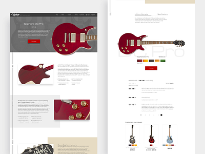Ecommerce Product Detail Page clean cool design concept ecommerce ecommerce design ecommerce landing page ecommerce website guitar landing page layout minimal product design product detail product details page product page ui design ux design ux ui design web design