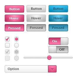 Controls look and feel blue button buttons checkbox lookandfeel pink radiobutton select slider toggle