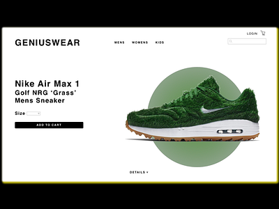 Landing Page AirMax1 Mock-up landing page nike shopping sketch