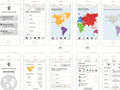 Time Traveller Wireframes