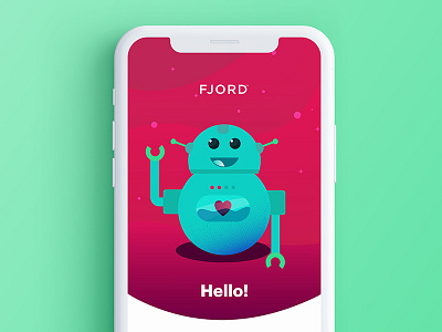 Welcome Page Illustration ai artificial intelligence chat bot first shot gradients hello illustration robot splash page ui design welcome welcome page