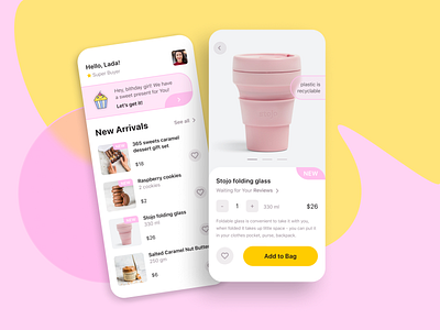 Healthy sweets store design ecommerce ecommerce app ecommerce design glassmorphism healthy healthy food healthy sweets mobile app mobile app design mobile application mobile design mobile ui product product card product design ui uiux ux visual design