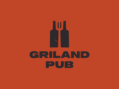 Grill and pub bar barbeque beer bottle craft design drink food grill illustration logo logomark logotype mark minimal pub restaurant spatula vintage wine