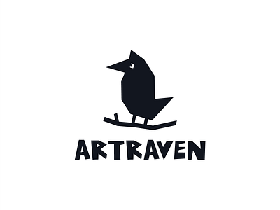 Artraven crow logo design