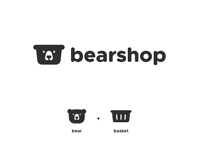 Bear shop logo design animal basket bear bear logo brand branding cart design grizzly icon logo logomark logotype minimal shop shopping simple symbol teddy vector