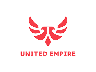 United empire logo design animal bird branding design eagle falcon freedom game gaming hawk icon logo logomark logotype mark minimal rpg symbol vector wings