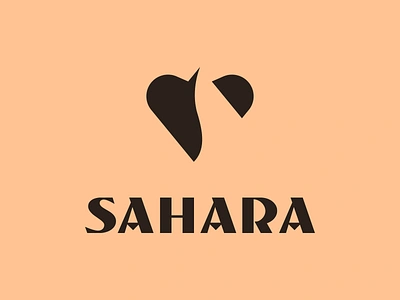 Sahara heart africa brand creative desert design dune for sale graphic design heart icon logo logotype love negative space sahara sand simple sun symbol vector