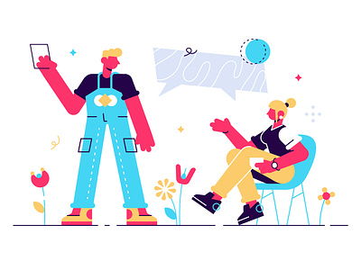 Concept of business meeting business business people character chatting communication coworking space design discussion employee flat illustration office people phone speach bubble team teamwork vector