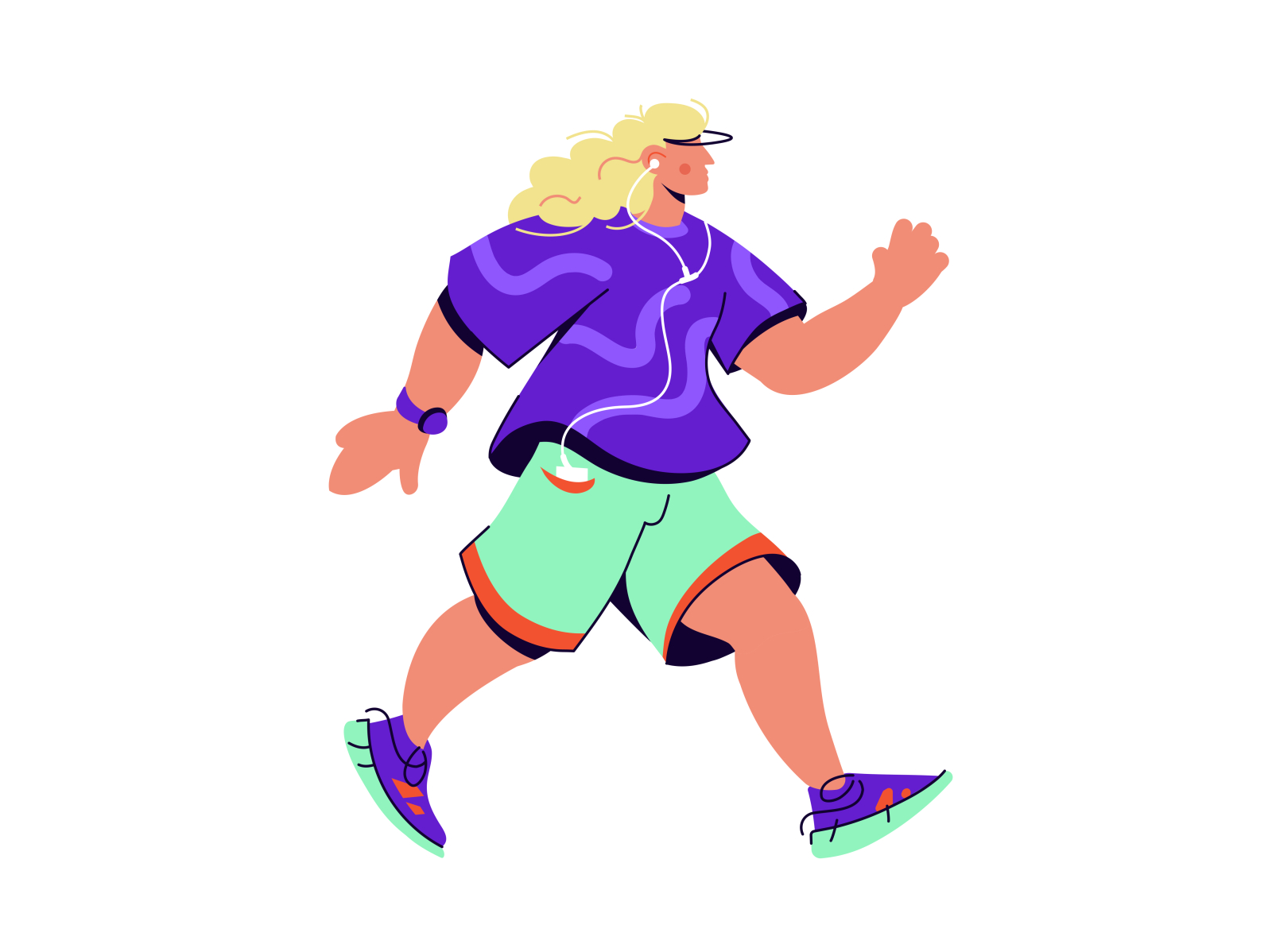 Sportsman run art athlete athlethics character design exercise flat illustration male man marathon run runner running shoes sport sports sportsman sprinter streetwear