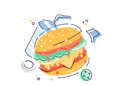 Burger icon. Fast food illustration art burger burger king cafe cola design flat food fries graphic design icon illustration junk food logo mcdonalds menu restaurant soda take away vector