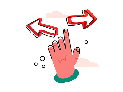 swipe left or right arrow design finger finger up flat hand icon illustration left object phone right screen site swipe touch touchscreen up vector web