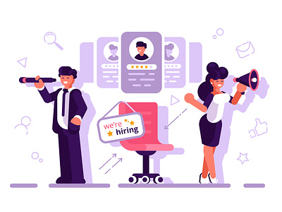 We are hiring concept business business people businessman character design employee flat hire hiring hr human resource illustration manager office people recruit team vacancy vector wanted