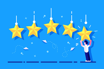 Star rating application appraisal best business business people character concept customer design feedback flat good illustration phone quality rank rate result star vector