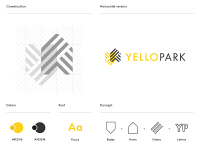YELLOPARK - Brand identity brand branding concept design digital font icon identity logo logodesign logos logosketch logotype logotypedesign mark p web y yellow