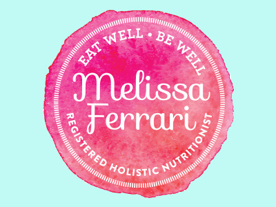Melissa Ferrari branding feminine girl logo nutritionist paint painted pink water colour