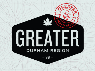 Greater Durham Region canada logo maple leaf northink stamp