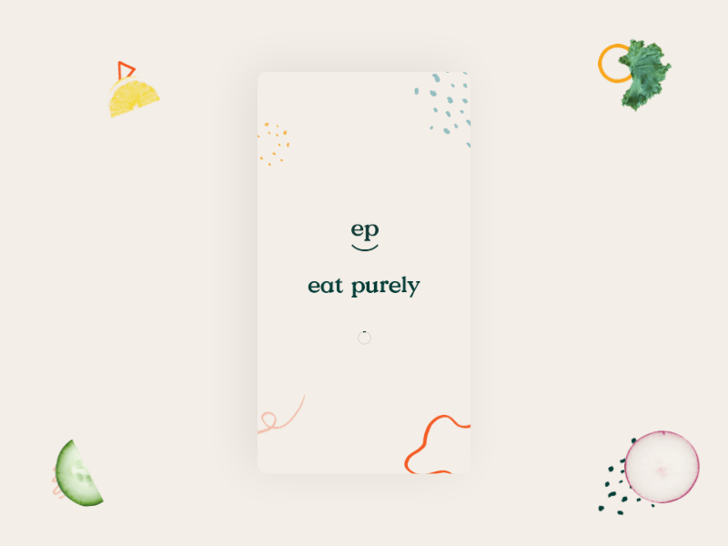 Eat Purely animation app mobile product ui ux