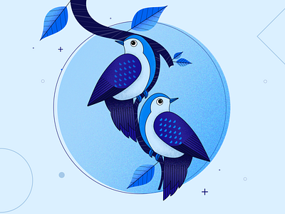 birds birds concept design digital flat vector illustration leaves nature vector