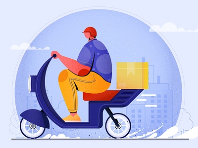 Fast delivery character design concept design digital fast delivery flat vector illustration vector