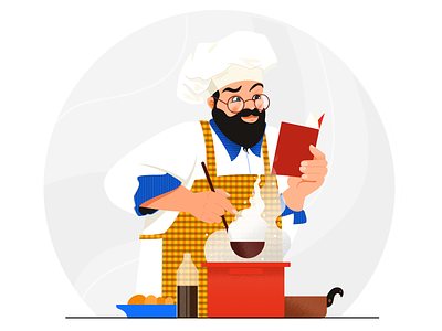 Chef character design chef concept digital flat vector illustration