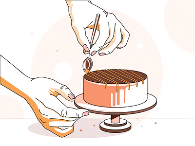 Making cake concept design digital flat vector illustration making cake vector