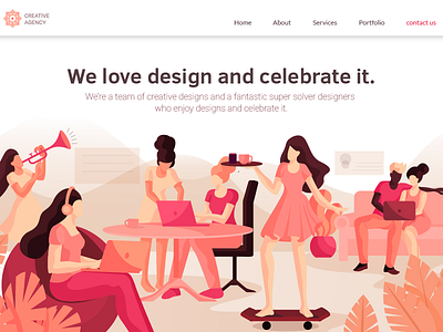 Celebrate Design concept design illustration landing page leaves nature