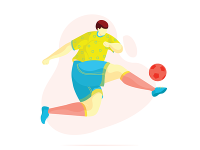 Football player character design colors flat vector football illustration playing