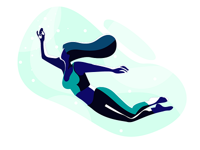 Diving character design design flat vector illustration vector water