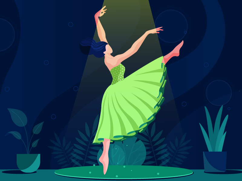 Dancing girl by Sushama Patel for Ofspace on Dribbble