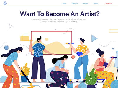 Artists artist character design colors concept design flat vector illustration landing page ui ux uidesign vector