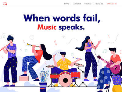 learning music character design concept design digital flat vector illustration landing page music ui uidesign vector