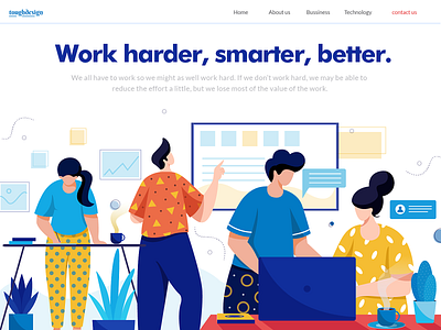 work smartly character design colors concept design digital flat vector illustration landingpage leaves ui vector worksmartly