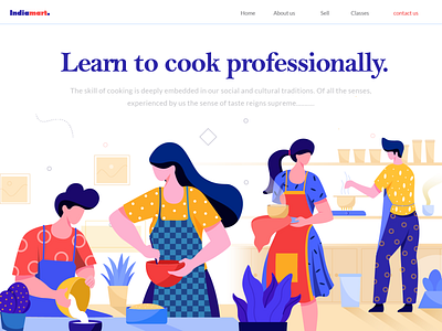 learn to cook character design colors concept cooking design digital flat vector illustration landingpage ui vector