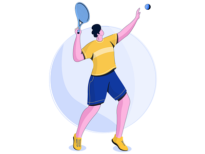 tennis player character design concept design digital flat vector illustration vector