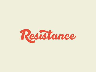 Resistance Logotype cursive lettering logotype script wordmark