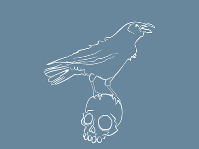 Crow Familiar design illustration minimal print design vector white