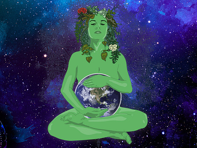 Gaia - Earth Goddess earth earth day gaia goddess illustration mother earth pagan print design terra witchcraft