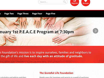 Homepage donate fundraising homepage red