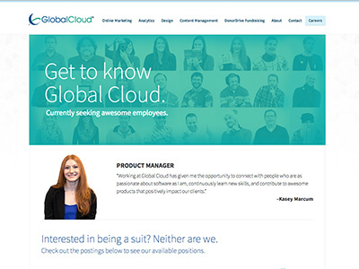 Site Refresh careers donordrive global cloud screened photos website