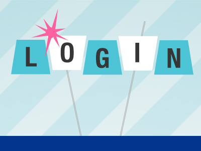 Login blue bowling login pink retro sign stripes white