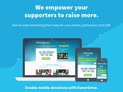 Fundraise ad blue chart donations donordrive fundraise mobile print ad responsive