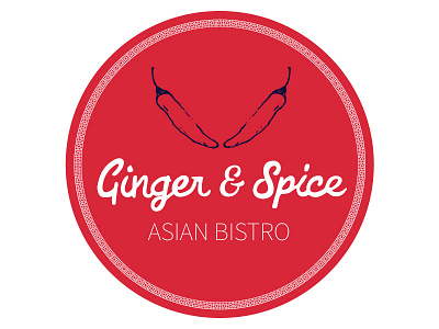 Ginger & Spice 34 asian bistro circle pattern peppers red spicy